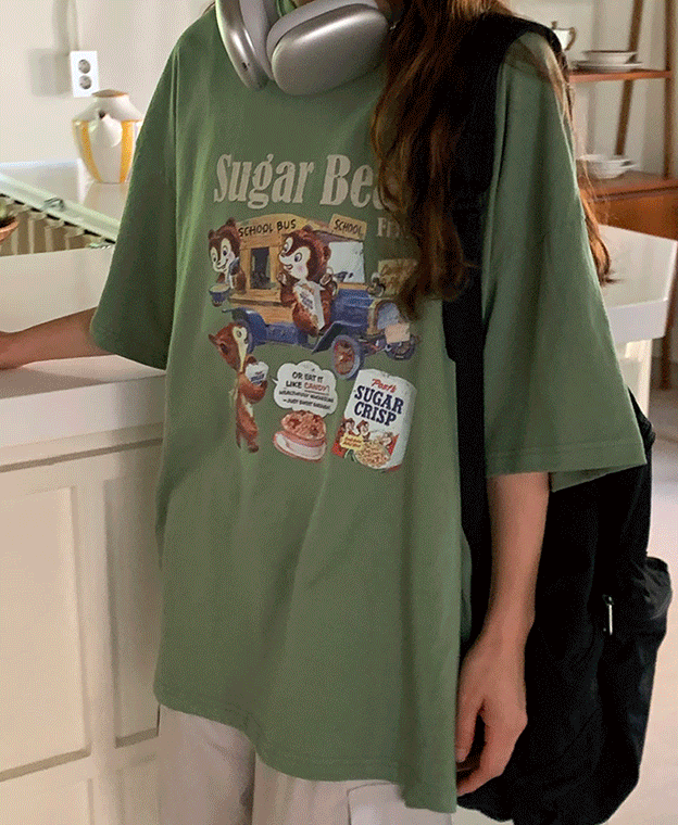 오버 슈가 베어 티셔츠 (4color)