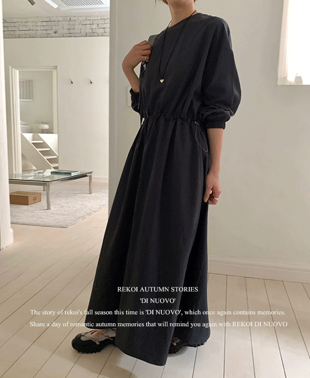🤎가을 BEST [REKOI DI NUOVO] CASUAL RUSTLE STRING DRESS (3color)